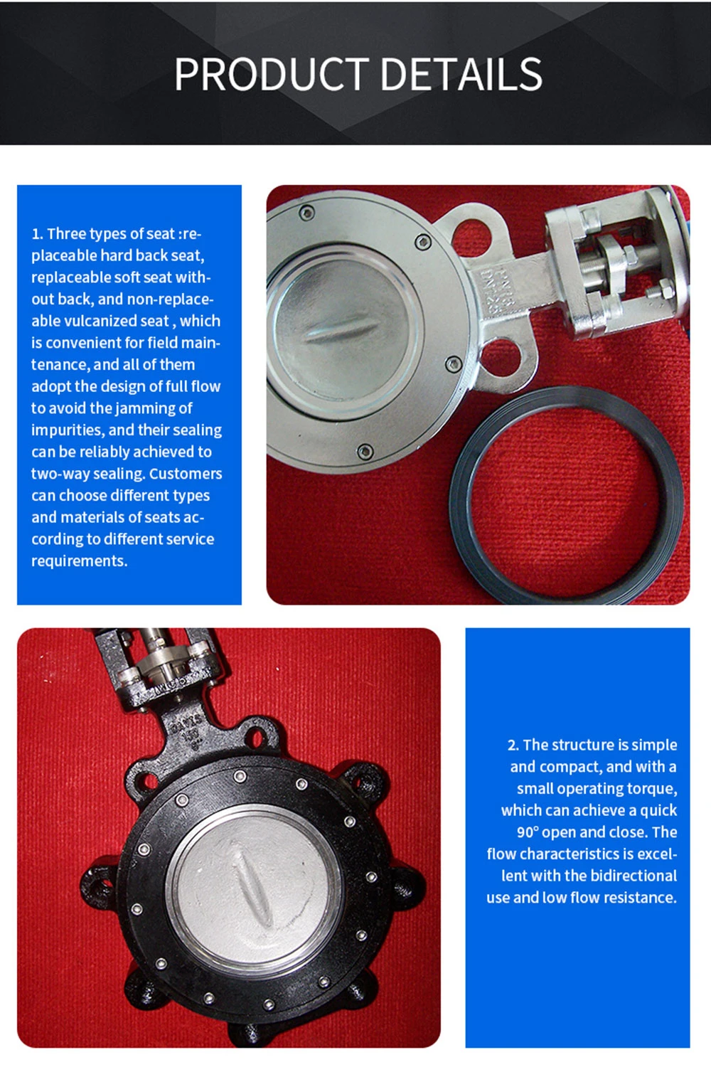 High Performance Forced Seal ODM Butterfly Valve