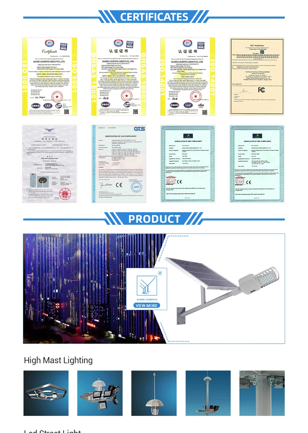 Solar Garden & Street Lightings