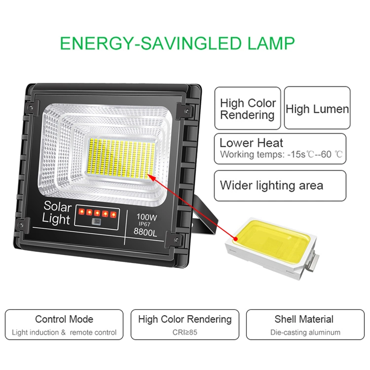 25W 40W 60W 100W 200W 300W IP65 Waterproof Solar Powered Outdoor LED Solar Flood Garden Light