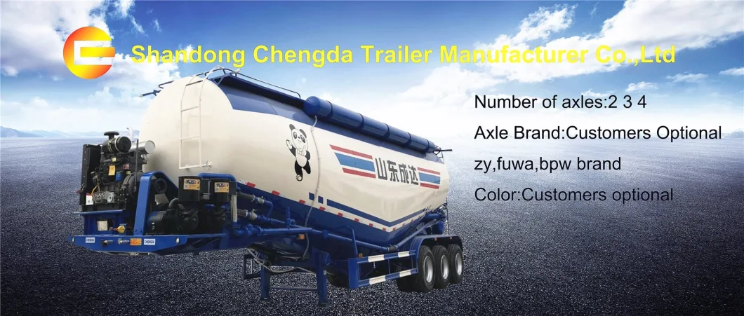 3 Axles 30cbm 40cbm Bulk Cement Bulker Tanker Semi Trailer