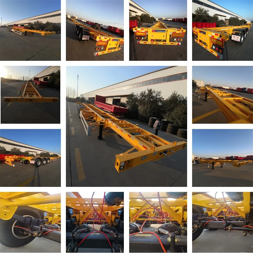 Chinese Factory Sales of Used Three-Axle Frame Trailer 60 Tons Container Transport Trailer Sold at a Low Price