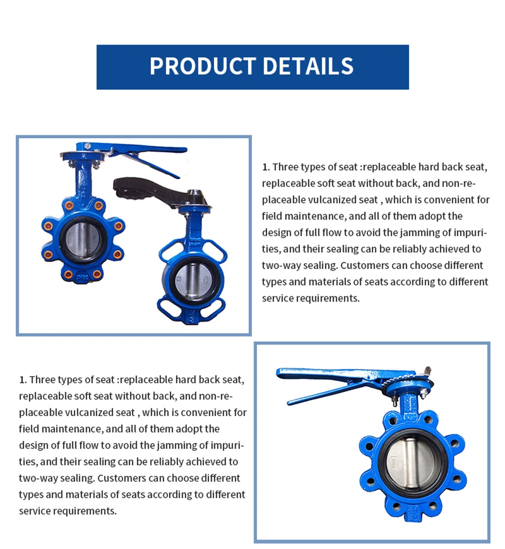 Soft Seat Stainless Steel 316 Full Lug Butterfly Valve with Lever