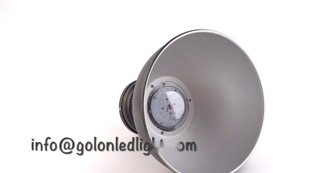 Almacén Fábrica Mercado Sala de exposición Gimnasio Oficina Tienda LED Industrial Dome Highbay Lámpara 50W 80W 100W 150W 200W LED High Bay Light con reflector