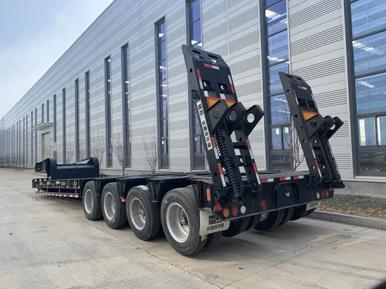 Vehicle Master 3 Axle 60t 40FT Low Bed 70 Ton 80 Ton Gooseneck Low Bed Semirremolque Heavy Duty Lowboy Truck Semi Trailer para la venta